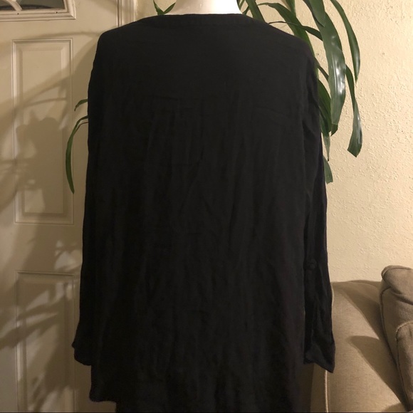 Black Button Down Top - Picture 2 of 3